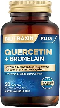 Nutraxin Quercetin + Bromelain 30 Tablet – C Vitamini, Çörek Otu ve Isırgan Otu İçerikli Bağışıklık Destekleyici Takviye