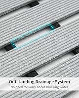 Vista 3 de PADOOR - Tapete de ducha antideslizante, resistente, rizable, de drenaje rápido, resistente, sin ventosas, para uso en interiores y exteriores, 17 x