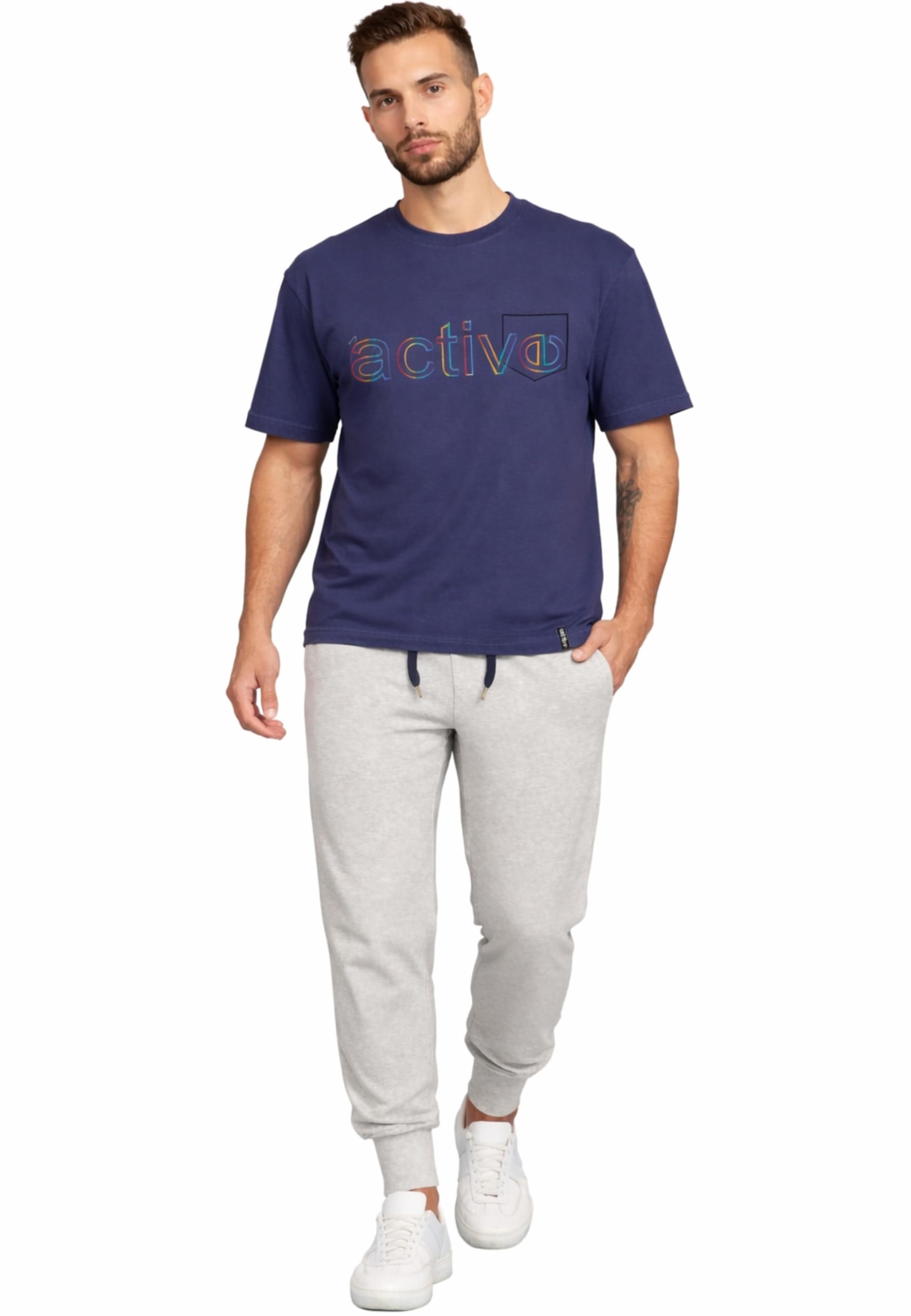 Intimitaly IRGE BE ACTIVE - Tuta Uomo Sportiva, Maglia in Cotone e Pantalone in French Terry, Regular Fit, per Palestra e Tempo Libero