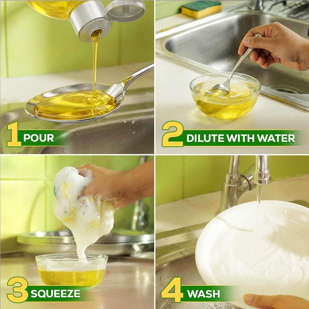 Vim Dishwash Liquid 3 L pouch | Removes 100+ Odours & Grease in 1 wash | With the power of 100 Lemons 3