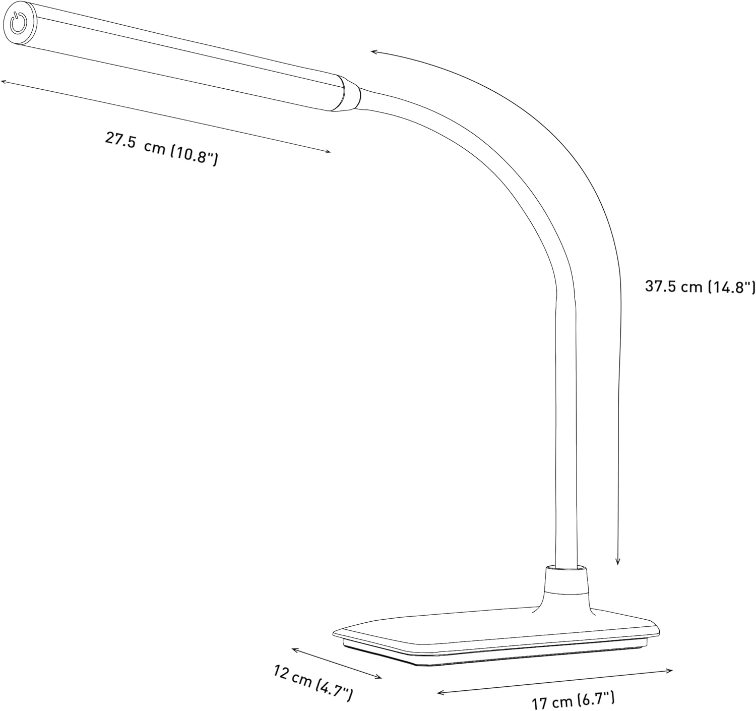 Daylight Company UN1420 Daylight Uno LED Art & Craft Table Lamp-White