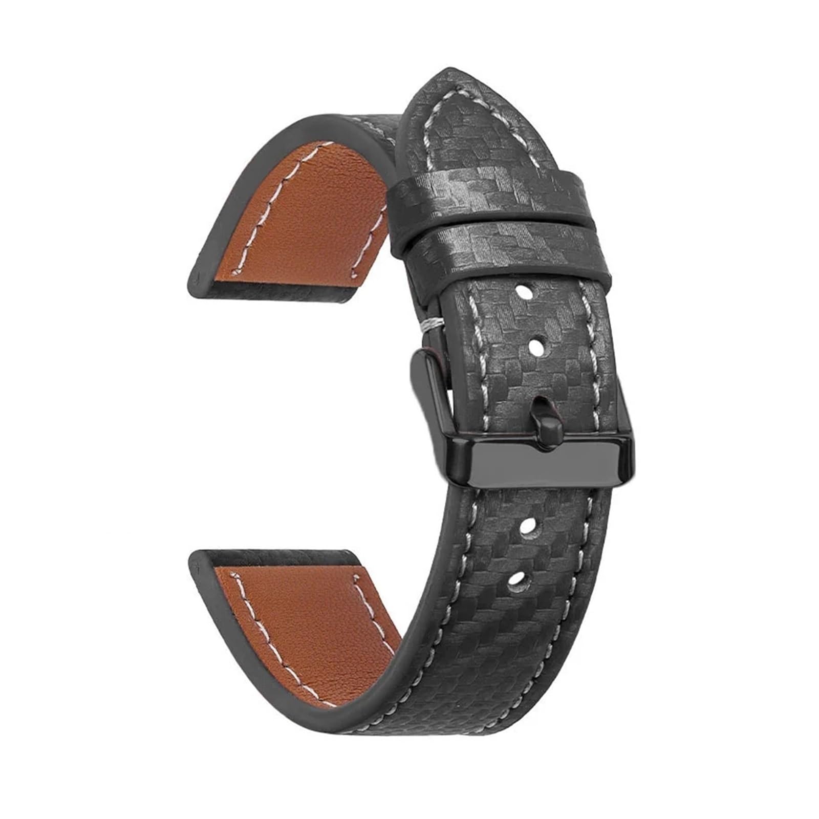 YGUK0J Correa De Cuero Texturizado Fibra Carbono, Piel Vaca Suave, Accesorios For Reloj Hombre, Pulsera 18 Mm, 20, 22 Y 24