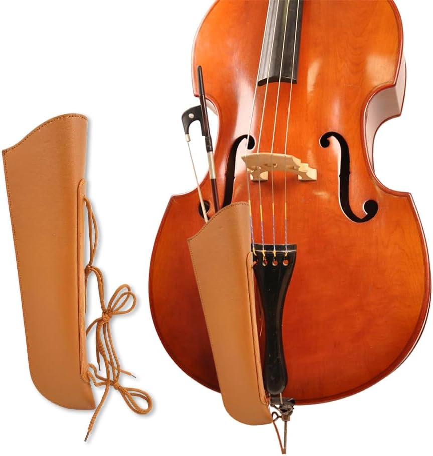 Leather Upright Bass Bow Quiver Adjustable Belt/Strap Fits Most Double Bass Holds 1-2 German or French Bows Quick Draw On-Stage Playing Essential Accessory Orchestra & Jazz Performance (Brown)