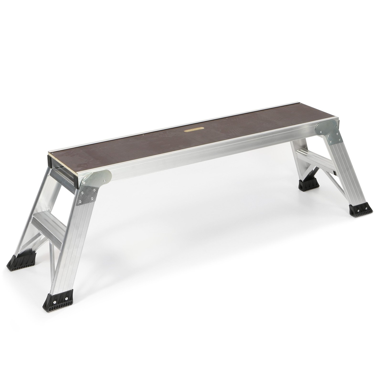 Jumbo® Plataforma de Trabajo de Aluminio y Madera, 130 x 30 cm, Altura 0,52 m, Plegable, Escalera, Plataforma de Trabajo