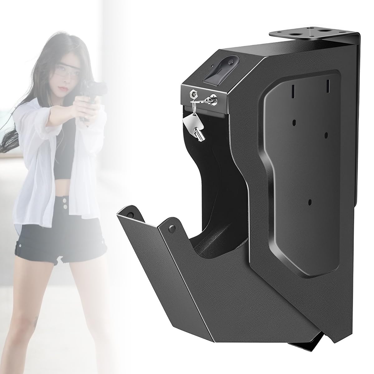 Coffre-fort pour armes à feu portable biométrique et étui à empreinte pour pistolet et montre