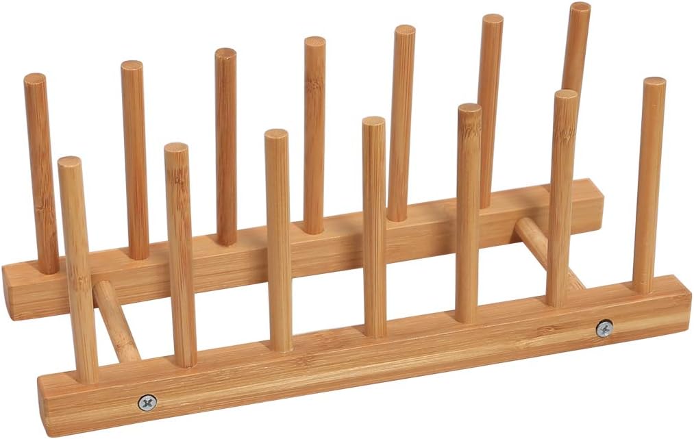 Yardeen Bamboo Dish Drying Rack Water Cup Drain tray Plate Holder Kitchen Sink Shelf Set.