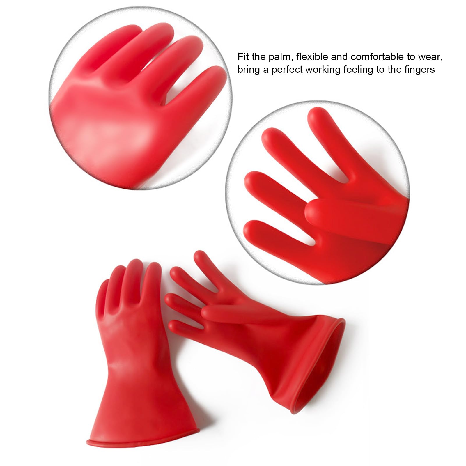 SENECESLI Gants Isolants pour Travaux électriques Haute Tension 2,5 KV, Gants en Latex Isolés électriques, Gants de Protection de Travail de sécurité de 1,8 Mm D'épaisseur, Gants Isolants