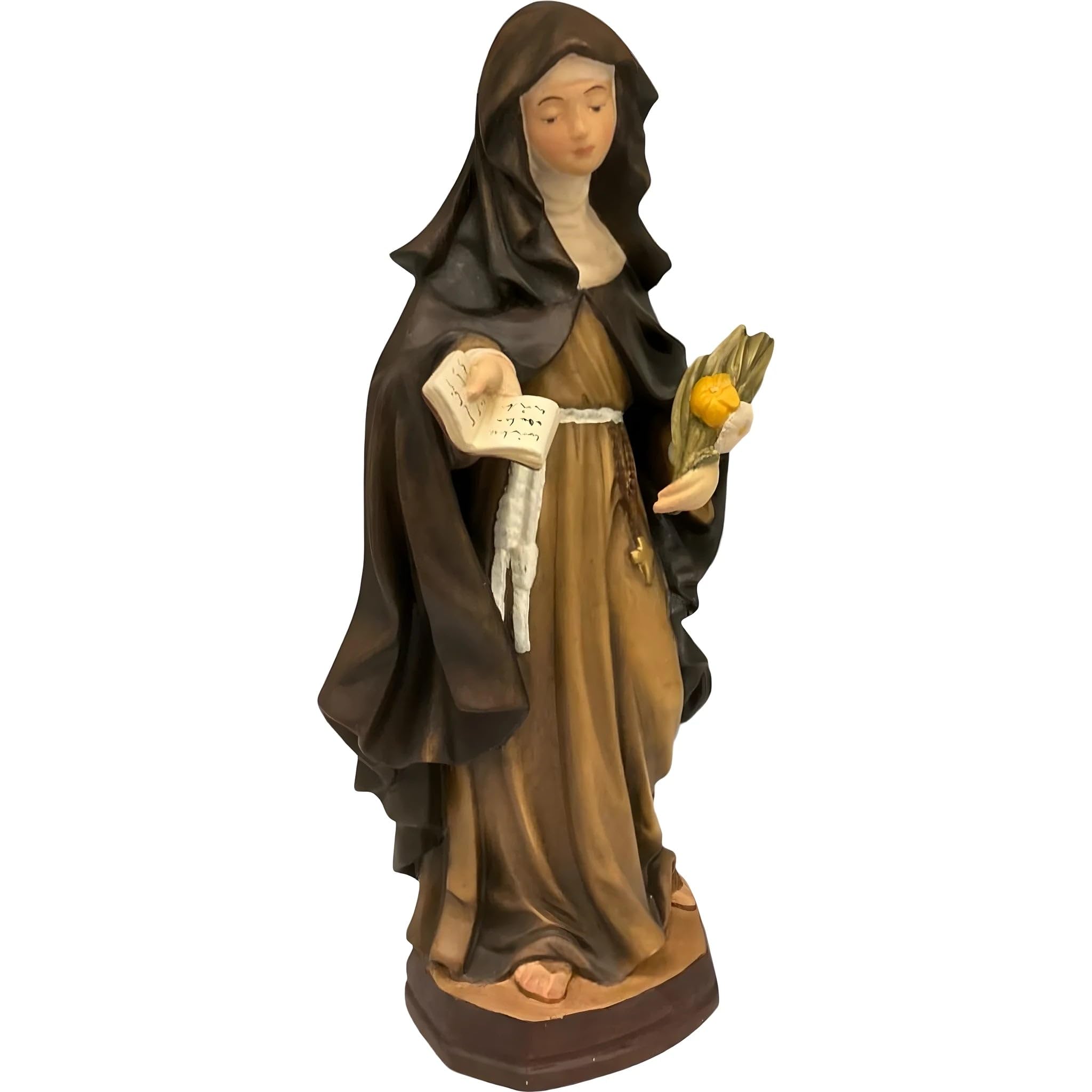 Dolfi św. Katarzyna da Siena rzeźbiona w drewnie 30 cm | Ręcznie barwione drewno w Val Gardena | Figurka szopki