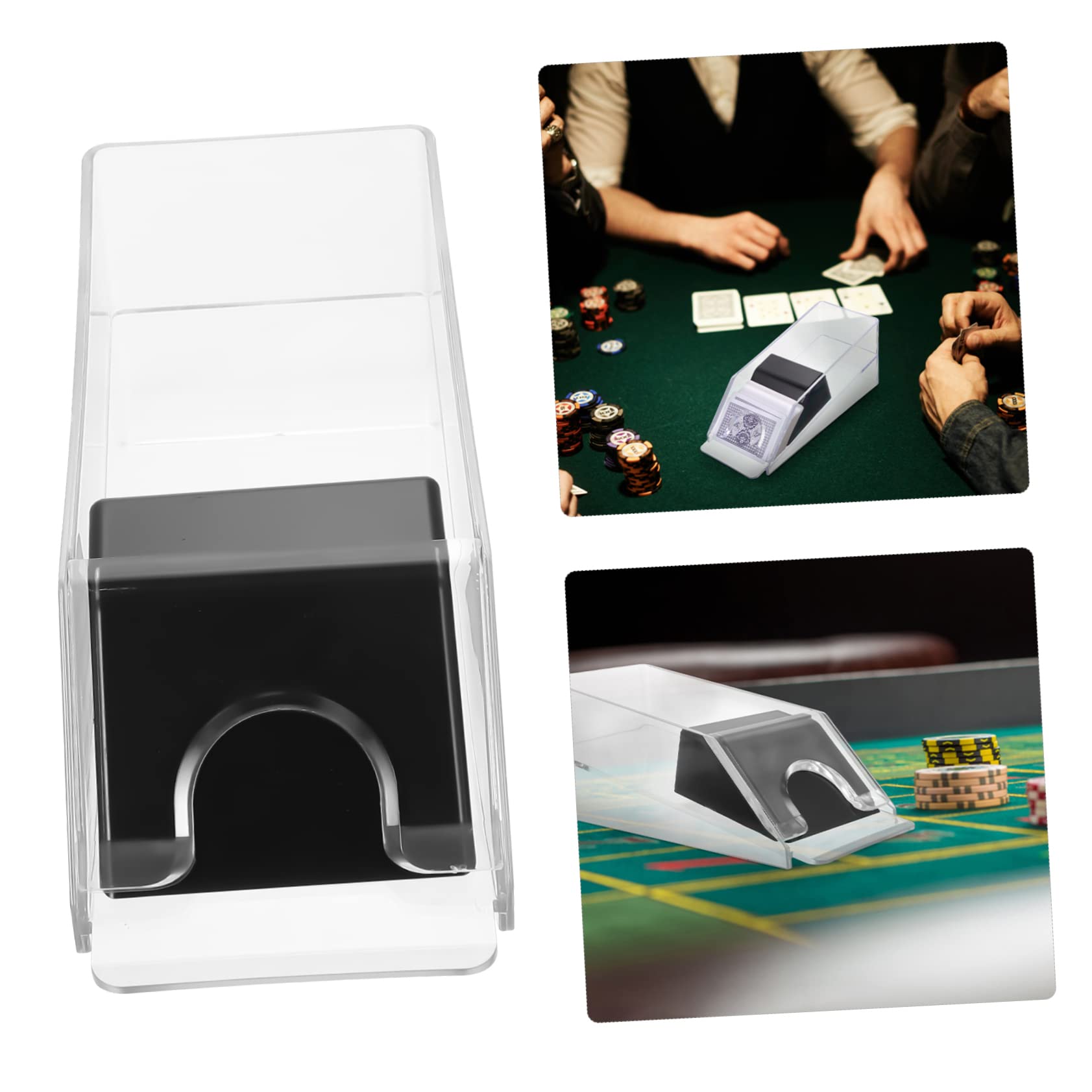 Distributore Pezzo Carte Poker in Gioco da Acrilico per 1 | Uso su Tavolo da Gioco, Cuneo Zavorrato Robusto, Gestione Facile e Durevole per Partite