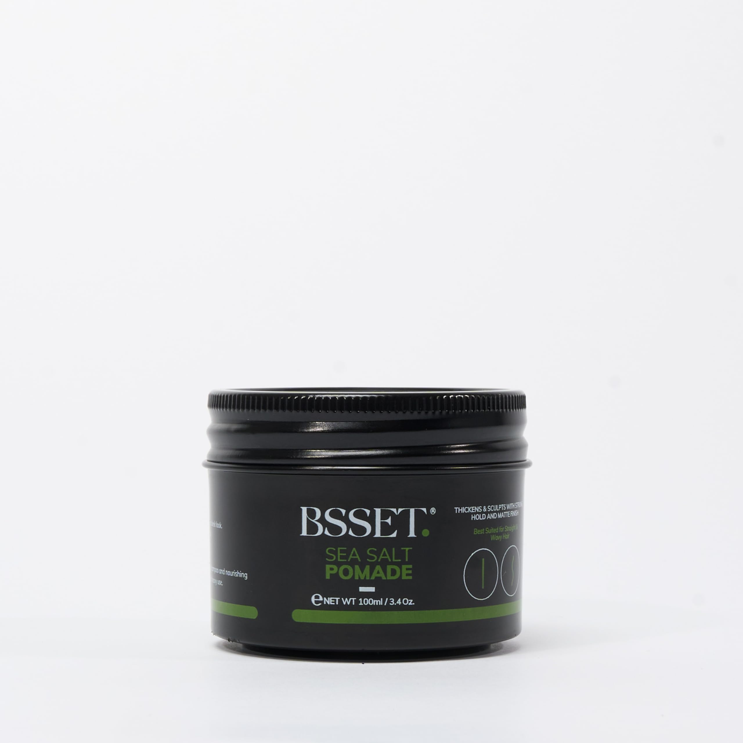 BSSET Sea Salt Pomade 100ml - Strong Hold and Matte Finish for Thickening and Sculpting Hair, Beige, 300 ml (Pack of 1)