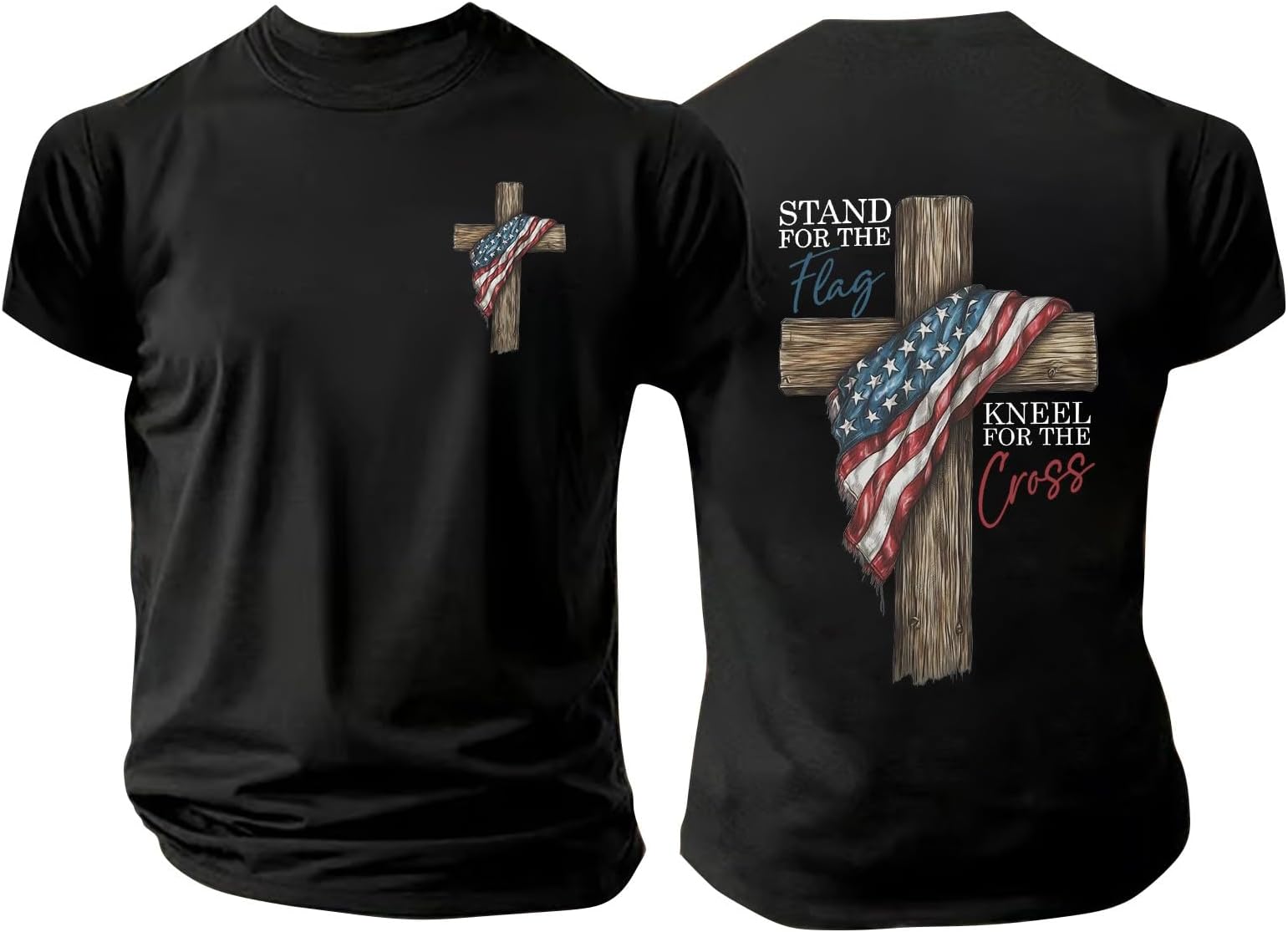 Mens T-Shirts Short Sleeve Cotton Casual Tee Crew Neck Jesus Cross Printed Tshirt Religious Christian Christ Pullover Tops Summer Plus Size Tshirt