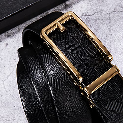 Image of Dubulle Men's Ratchet Belt Gold /Black /Red /Green /Blue /White Automatic Buckle Business Casual Belt Gift - Adjustable Fit