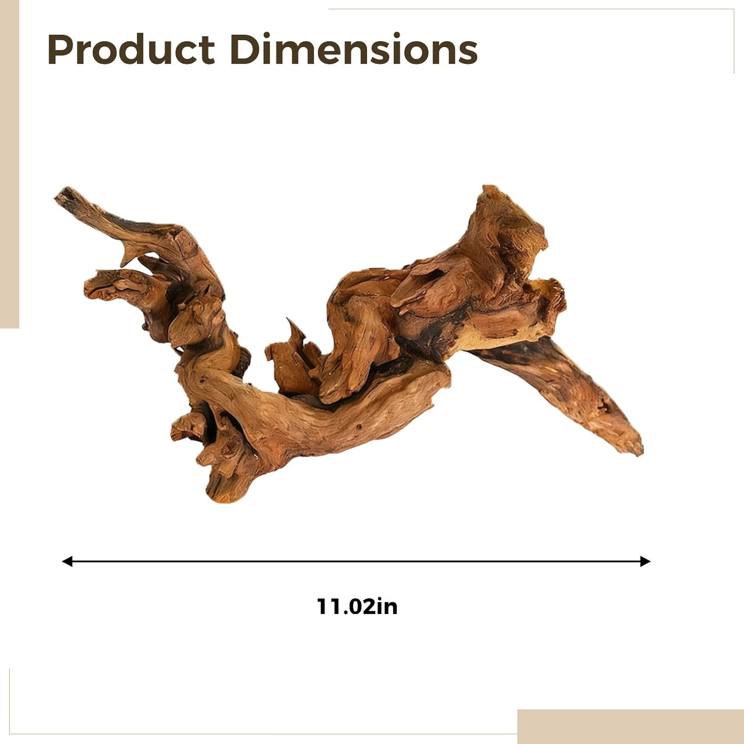 BOSREROY Natural Driftwood for Aquariums, 3 Pcs, 7.9-9.8 in Azalea Root Wood, Reptile Terrarium Decoration, Assorted Shapes, Freshwater