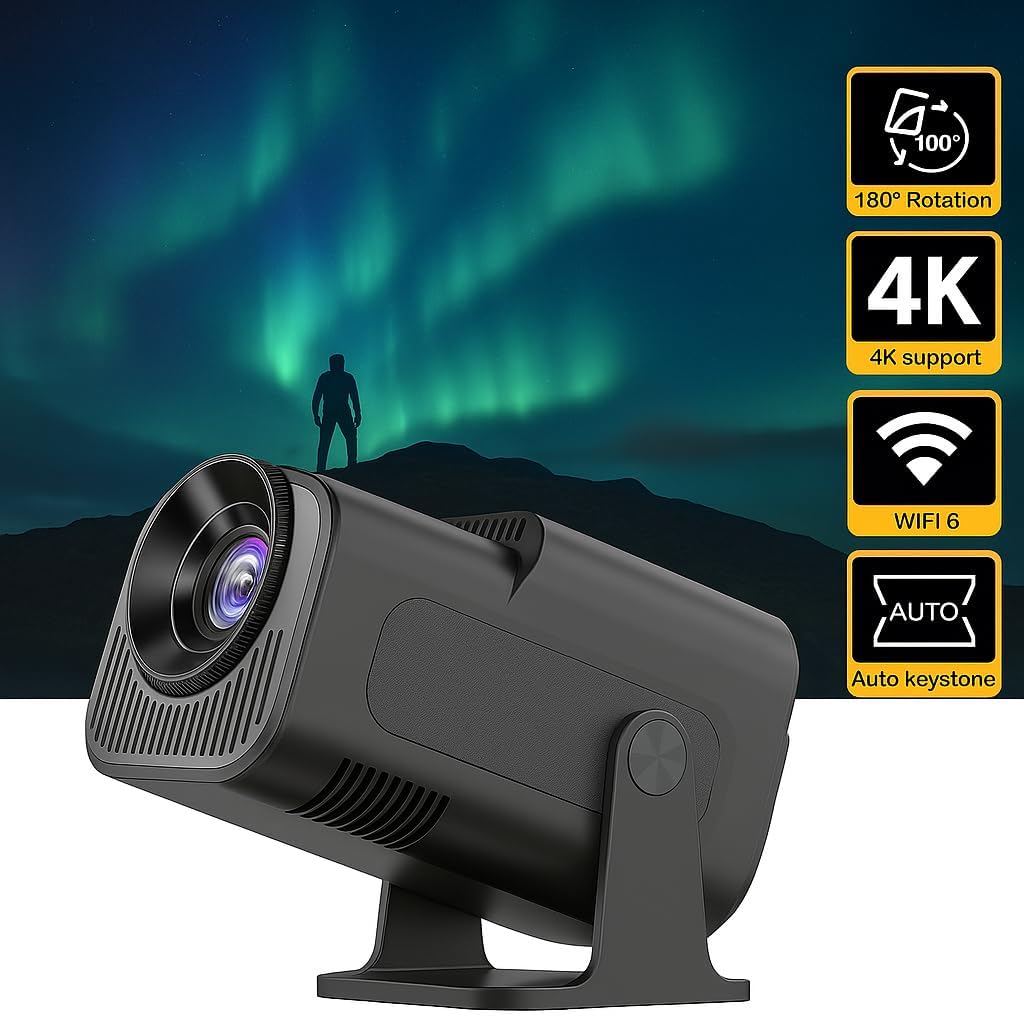 Projetor Portatil Mini 5g Wifi 6 Bluetooth 5.0 Android 11 Projetor 4K 1080 Full HD Suporte 12000 Lumens Para Celular LED Auto Correção Horizontal 180° Linha Premium