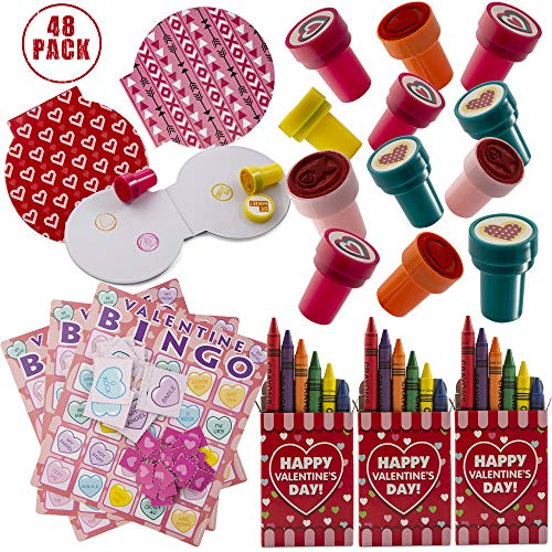 FAVONIR Valentines Day 48 Gift Pack Stationary Party Souvenirs Favor Set - Designed