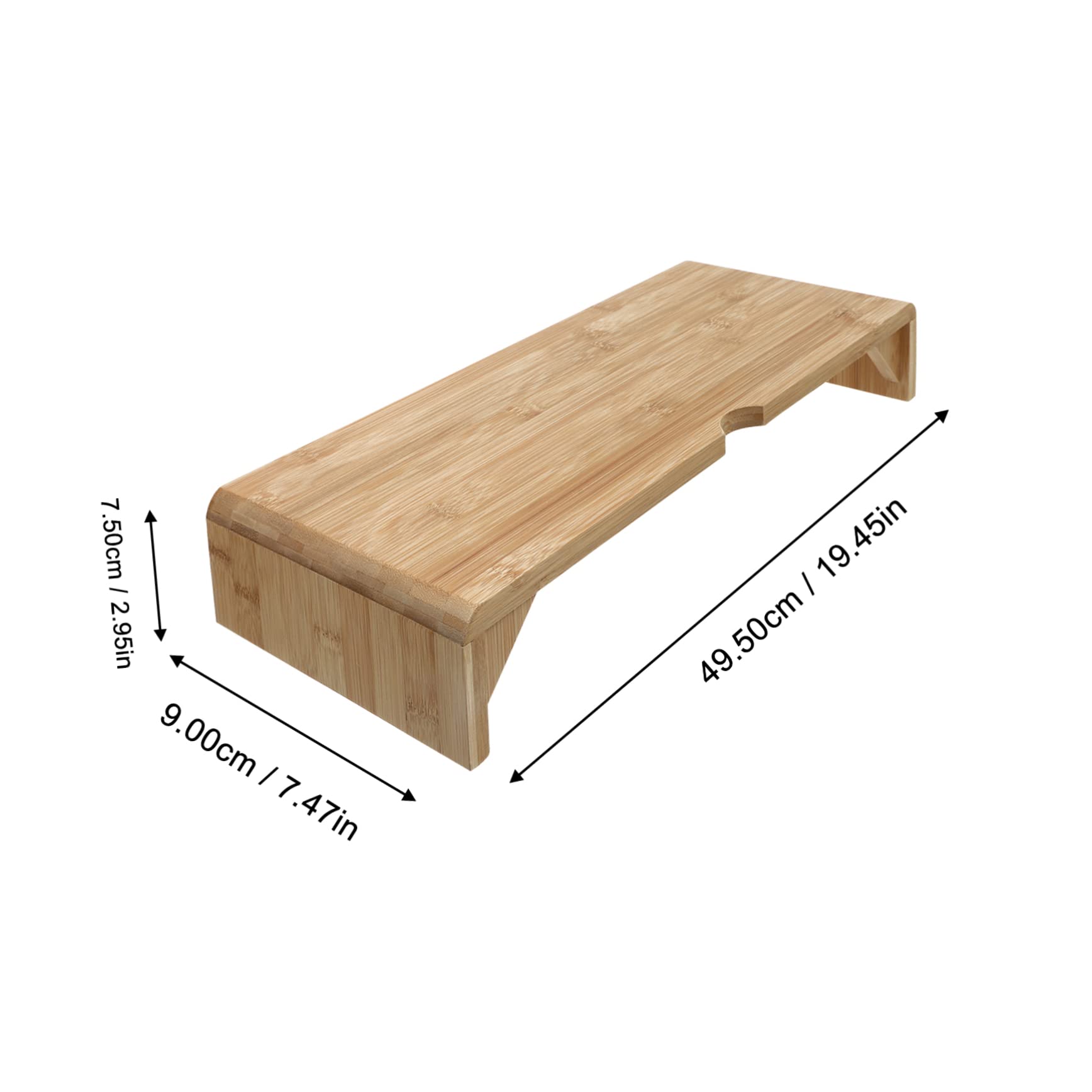 Supporto Alza Monitor in bambù Naturale Organizer Scrivania Semplice e Pratico per Computer Scolastico e Ufficio Mobile Portaoggetti