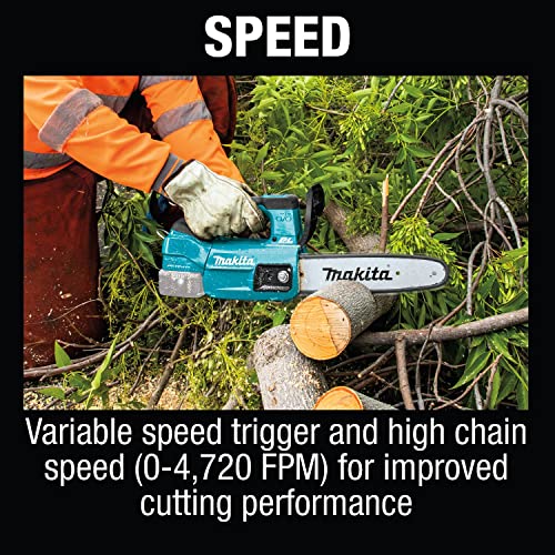 Image of Makita XCU10Z 18V LXT Lithium-Ion Brushless Cordless 12 inch Top Handle Chain Saw, Tool Only | 12 Guide Bar, Brushless Motor, 4, 720 Fpm, 18V Lxt Compatible, 5.4 Lb