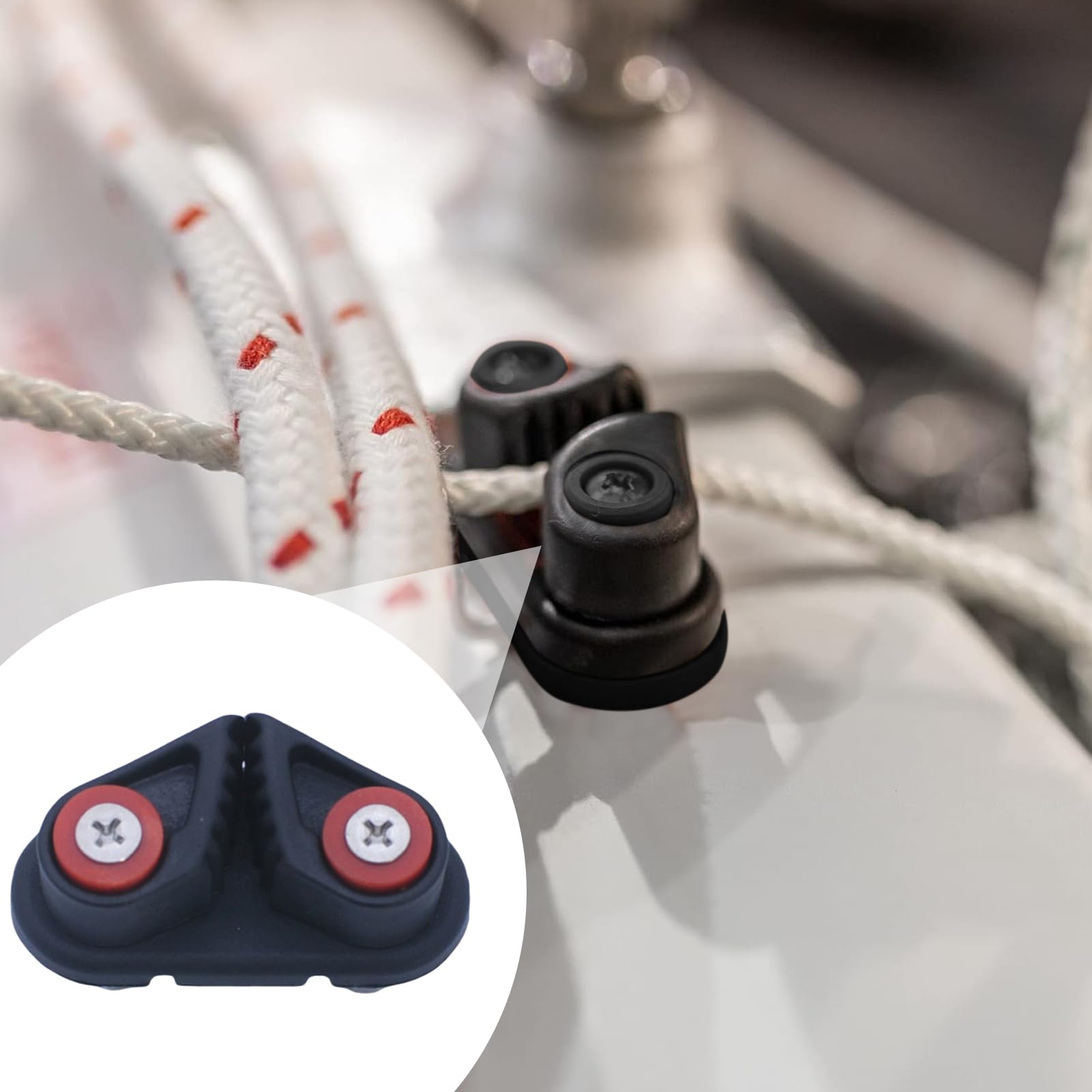 Strozzascotte per il fitness - Strozzascotte in corda di nylon, ferramenta nera per kayak | Attrezzatura da kayak resistente all'usura, reformer, attrezzatura per il fitness con serraggio della corda