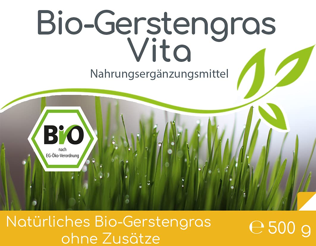 Cellavita Bio Gerstengras Vita - das Superfood Bio vegan ohne Zusatzstoffe keine Füllstoffe | (500g)