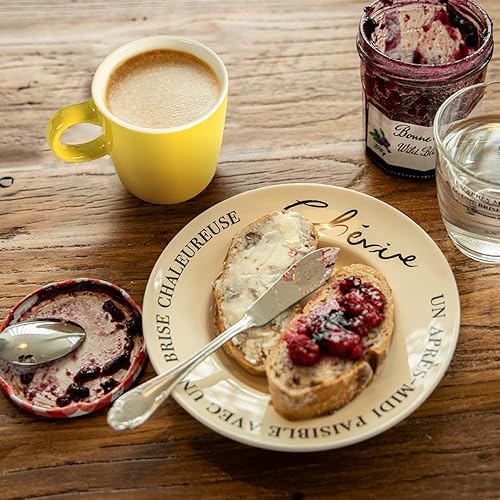 Miniatura 6 de homEdge Mini Procelain - Juego de 6 tazas de café de cerámica para expreso, 4 onzas, 4.1 fl oz, color amarillo