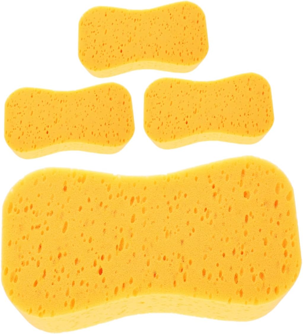 VALICLUD 4pcs High-Density Car Wash Sponges for Vehicle Detailing and Use Soft Automotive Cleaning Pads with Superior Water Absorption for Efficient Car Bike and Kayak Washing