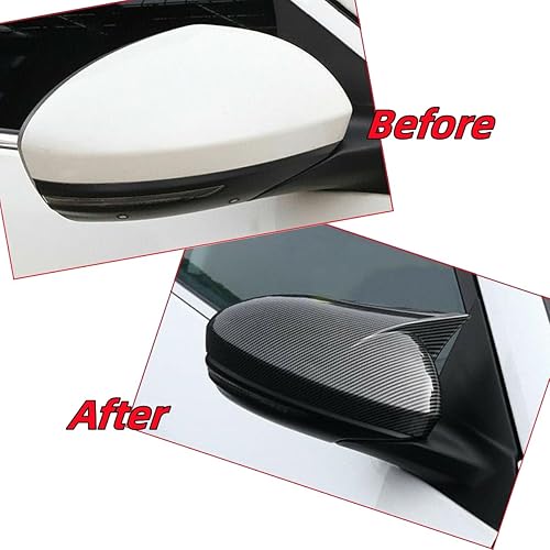 Miniatura 4 de 2 piezas de cubierta de espejo lateral de la puerta del espejo lateral de la puerta compatible con Nissan Altima Sentra 2019-2023 (fibra de carbono)