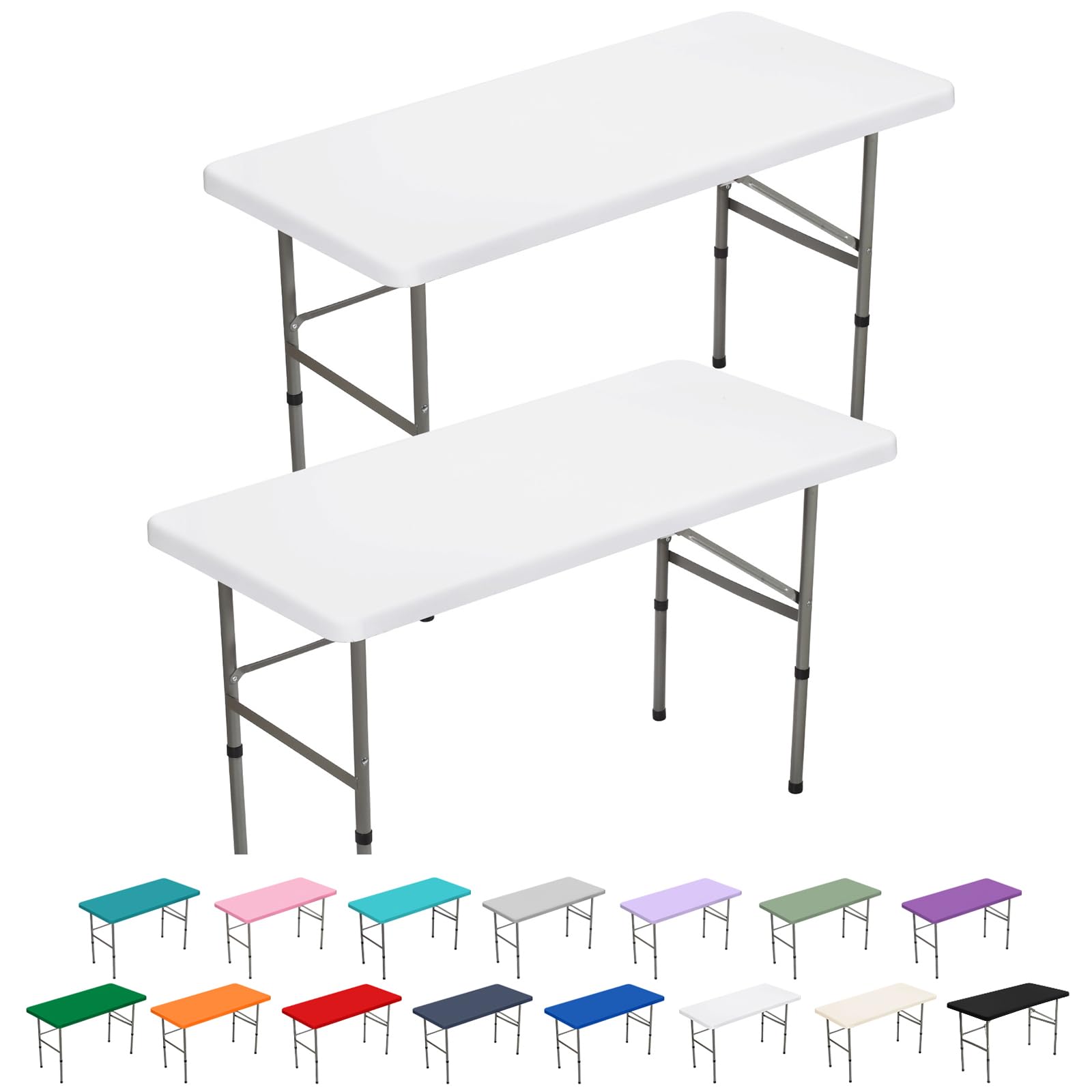 Photo 1 of BDDC 2 Pack Table Covers for 4 Foot Tables Rectangle Fitted Withe