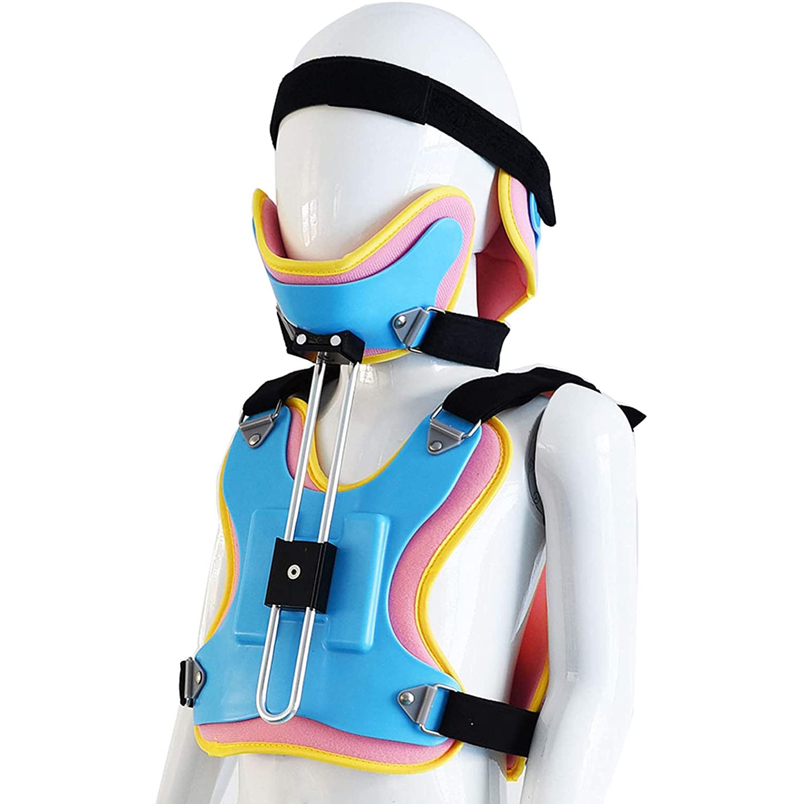 Cervical Thoracic Corrector for Children's, Adjustable Head Neck Chest Cervical Thoracic Orthosis Lumbar Support, Cervical Neck Traction Device for Neck and Upper Back Injuries Relief
