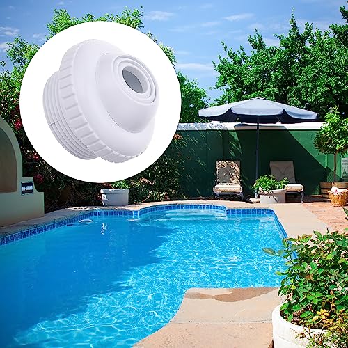 Thinp 2 Pieces Pool Jet Nozzles, 1/2" Directional Flow Eyeball Inlet Jet, Swimming Pool Return Jet Replacement Parts Fittings Spa with 1-1/2 Inch MIP Thread Pool Accessories for Cleaning White 0.5"