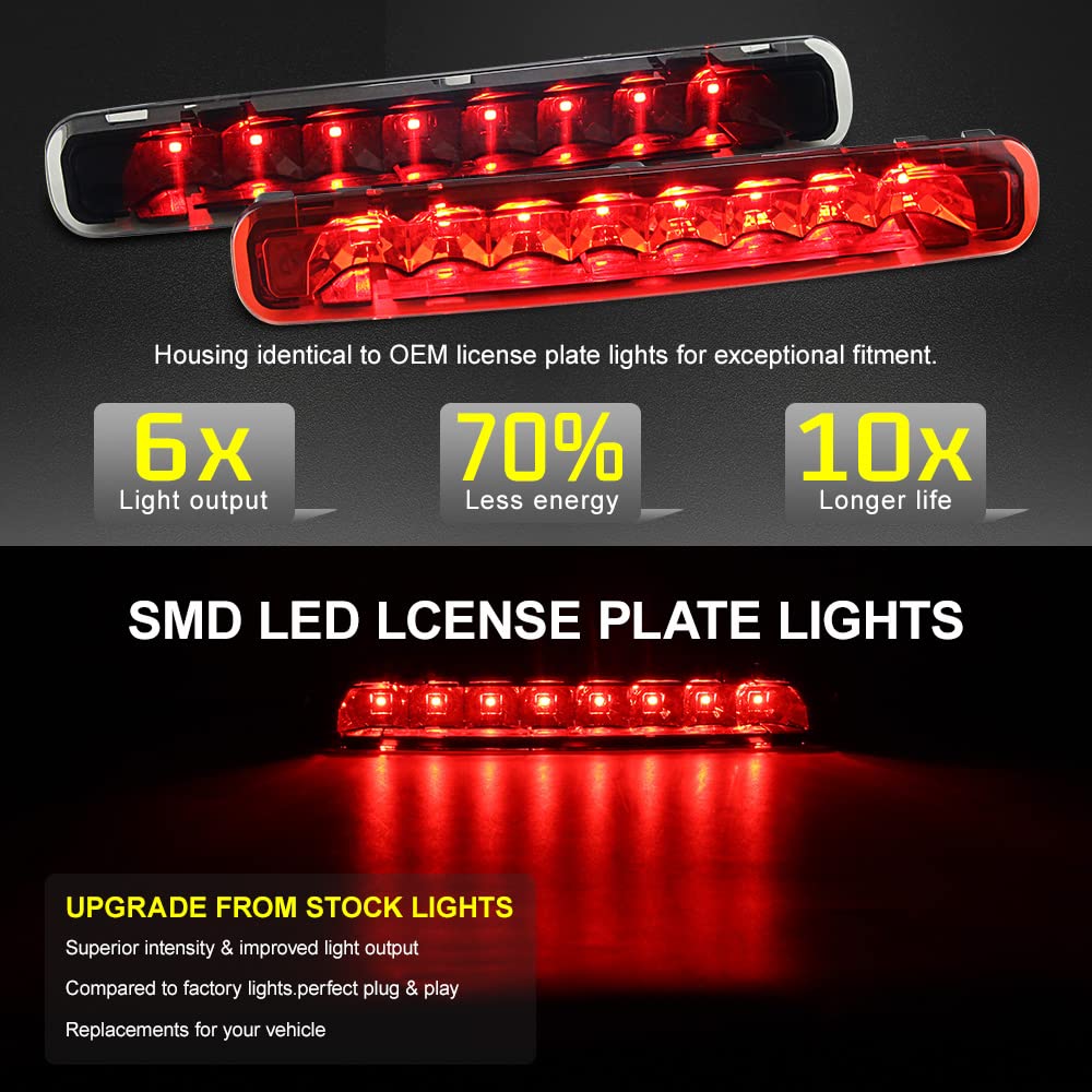 Fit For Ford Mustang 2005 2006 2007 2008 2009 Super Bright Rear High Mount Third 3rd Brake Light Smoke RED Lens 6R3Z13A613A (Color : 1pcs LED Smoke Lens)
