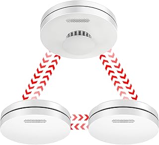 CPVAN Rauchmelder Vernetzt 10 Jahre Batterie,Funk 2 Rauchmelder + 1 Hitzemelder, Rauchwarnmelder Funkvernetzt,EN14604 Geprüft Feuermelder,Europäischen Norm Brandmelder Vernetzbar,3er Set