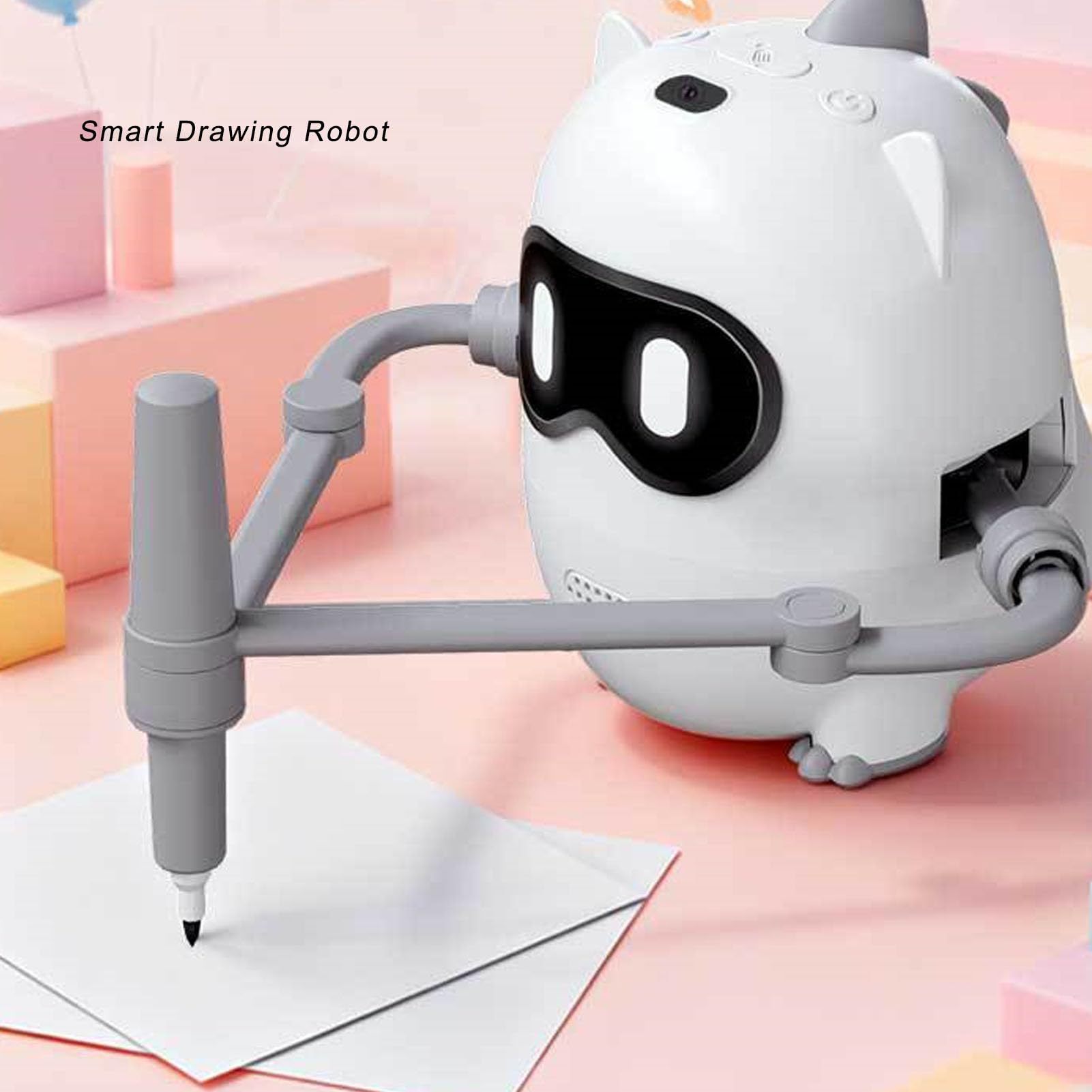 Robot de Dibujo Inteligente con reconocimiento de cámara, Juguete Educativo de Aprendizaje de Arte para niños, 100 Tarjetas de Patrones