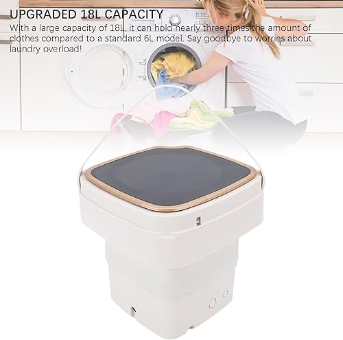 Miniatura 7 de Lavadora portátil de gran capacidad, totalmente automática, plegable con manguera de drenaje para viajes de dormitorio (303017CM)