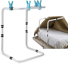 Blanket Lifter for Feet, Adjustable Height Blanket Lifters for Foot of Bed, 26-34'' Adjustable Bed Cradle Assistance Bed Rail Accessories Leg Knee Ankle Post Surgery Recovery,4 Clips Included