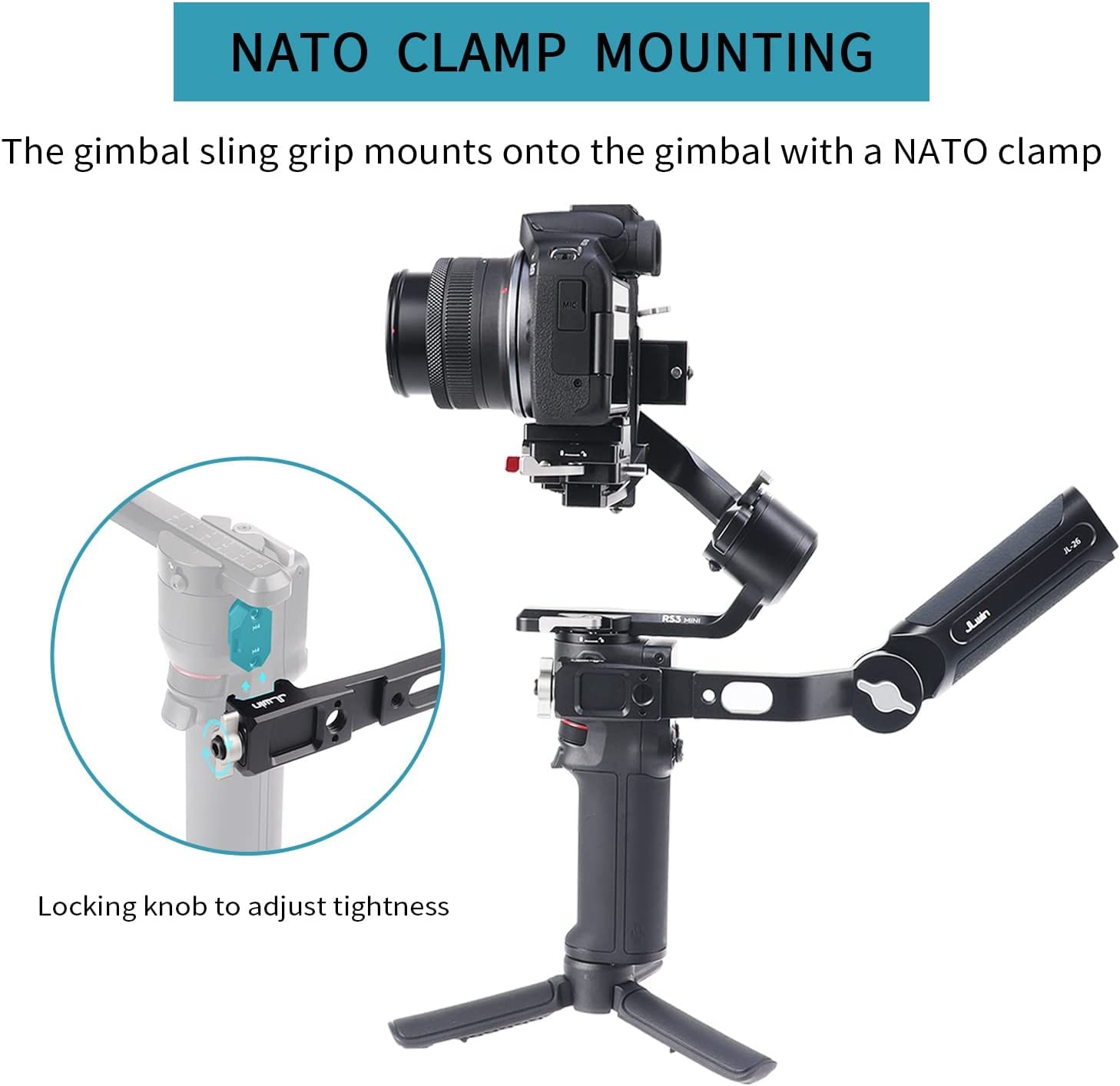 Hersmay Do DJI RS 3 Mini Sling uchwyt aktówki uchwyt uchwyt regulowany Sling Gimbal uchwyt do DJI RS 2 / RSC 2 / RS 3 / RS 3 Pro/RS 3 Mini Gimbal Handheld Stabilizator