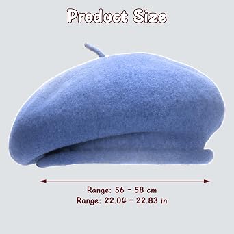 100% Wool Beret Hats for Women Men,Classic French Hat,Adjustable Headband, Handmade Rolled Brim.