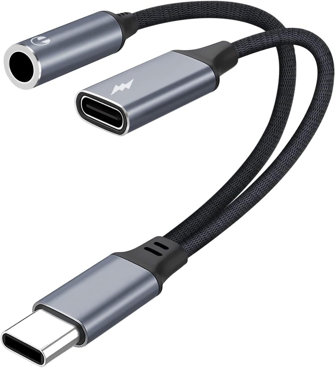 2026 Model 2-in-1 Type C Earphone Jack, 0.1 inch (3.5 mm) Conversion, Type C, 3 Poles, 4 Poles, Built-in DAC PD, 30W, Supports Rapid Charging, Supports Calls, HiFi Sound Quality, No Delay, Volume