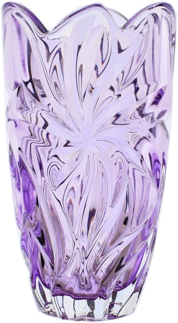 Crystal Vase 11 ", Flower Vase,Bohemia Crystal Home Decor, Centerpiece Amethyst Bud vase, Czech Crystal Glass, Wedding Gift