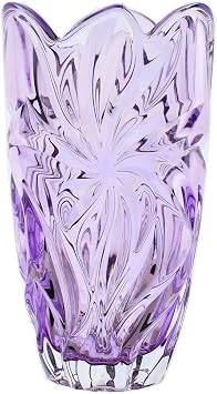 Crystal Vase 11 ", Flower Vase,Bohemia Crystal Home Decor, Centerpiece Amethyst Bud vase, Czech Crystal Glass, Wedding Gift