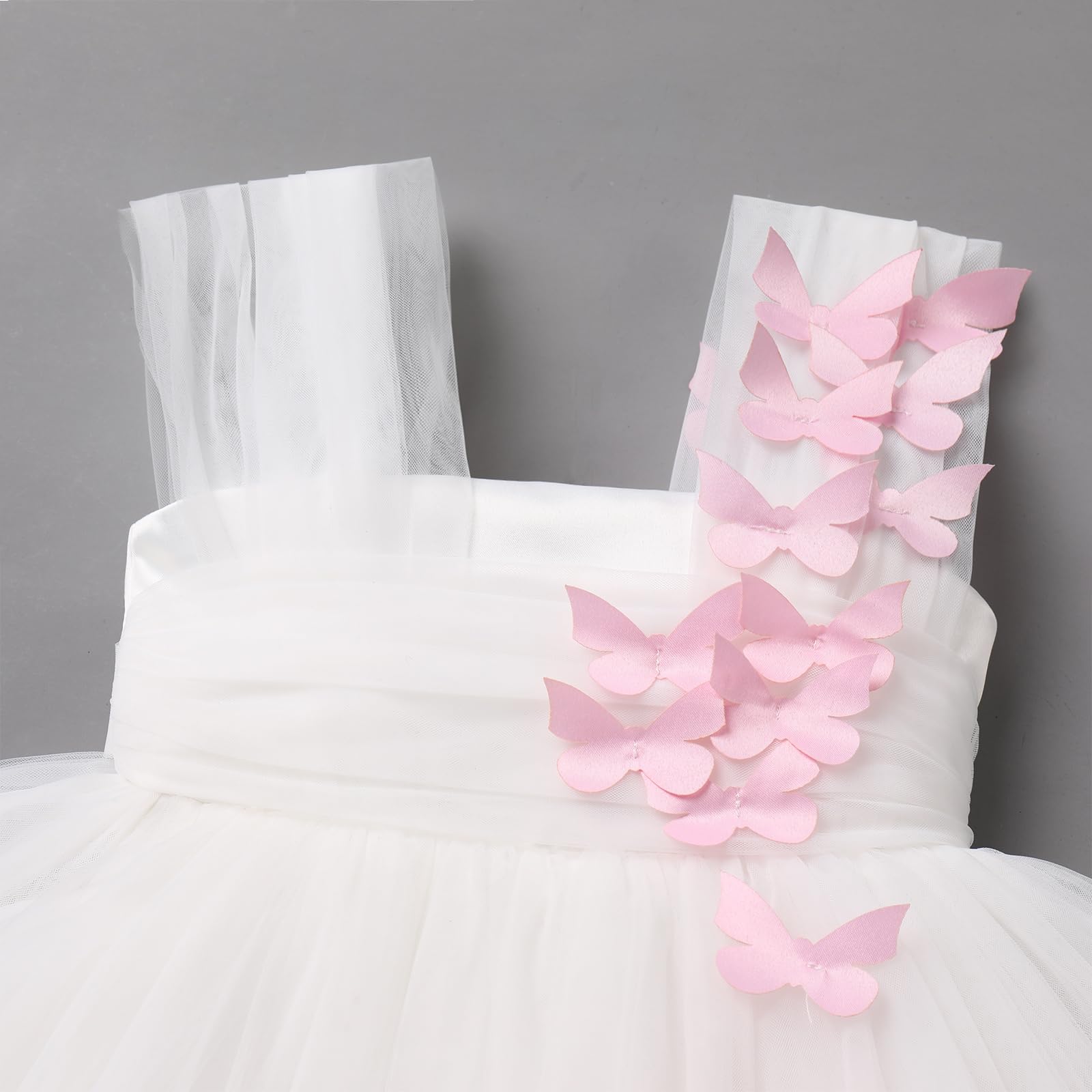 FYMNSI Robe de Fête pour Bébé Princesse Robe de Baptême Petits Enfants Papillon Robe de Fête Mariage Anniversaire Robe de Tulle Formelle Robe de Soirée