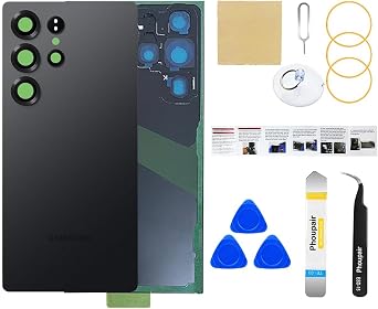Back Glass Replacement for Samsung Galaxy S25 Ultra with Professional Repair Tool Kit Titanium Black