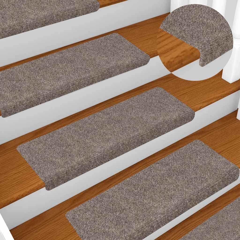 Alfombrillas autoadhesivas para escalones, 30 unidades, color beige, 65 x 21 x 4 cm, borde rectangular, antideslizantes, con aislamiento acústico de pisadas y pisadas, para escaleras de madera