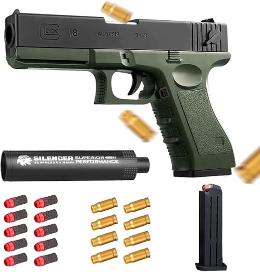 Arma de brinquedo de bala macia, arma de bala macia com cartuchos de ...