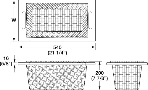 Miniatura 9 de Cesta de mimbre extraíble con asas de marco para armarios enmarcados o sin marco de 15 o 18 pulgadas con marco de haya y corredores (1 unidad, ancho