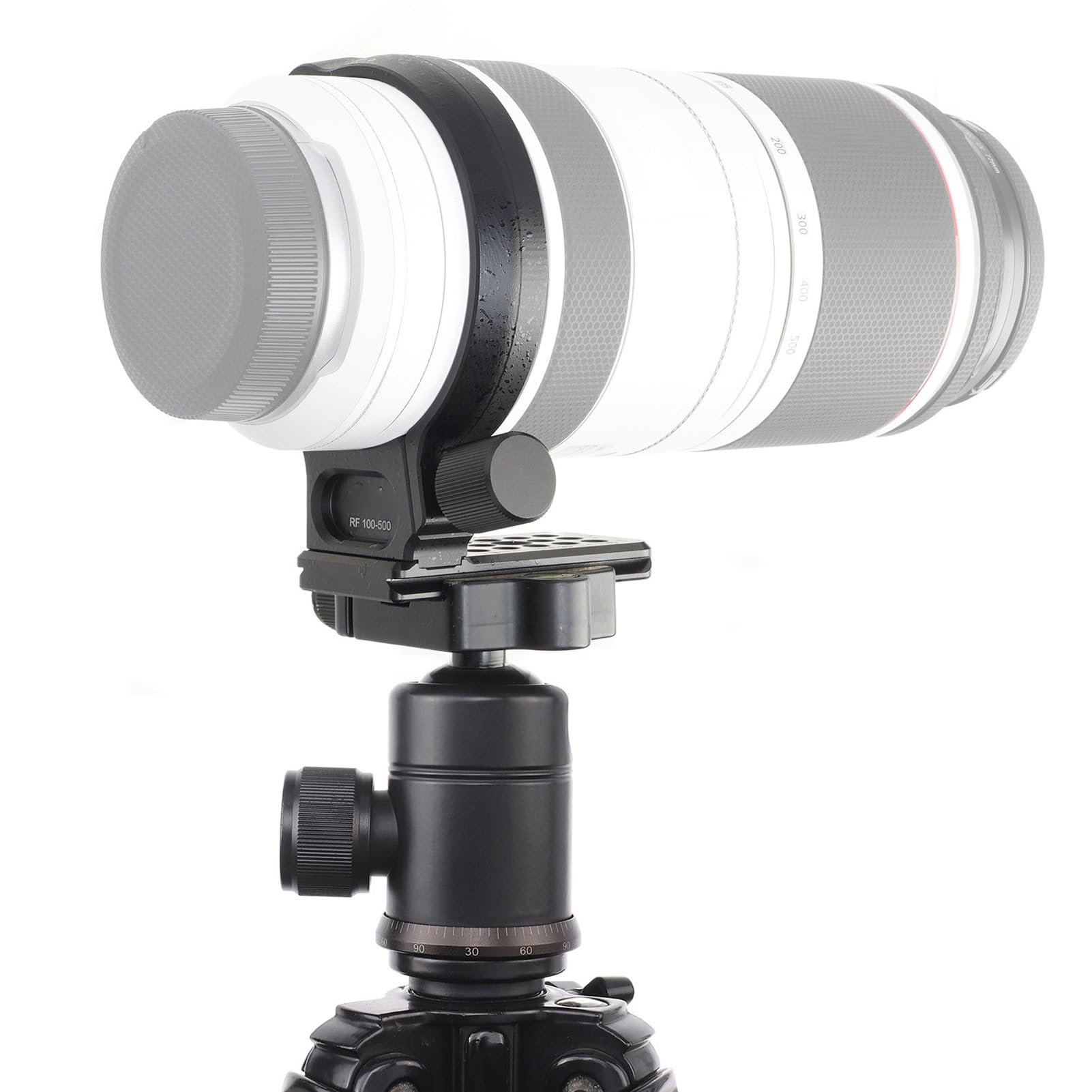 Metal Lens Collar Holder Tripod Mount Ring for RF 100-500mm F4.5-7.1 L IS USM Lens, Built in Arca Type Quick Release Plate with 1/4 and 3/8 Screw Holes