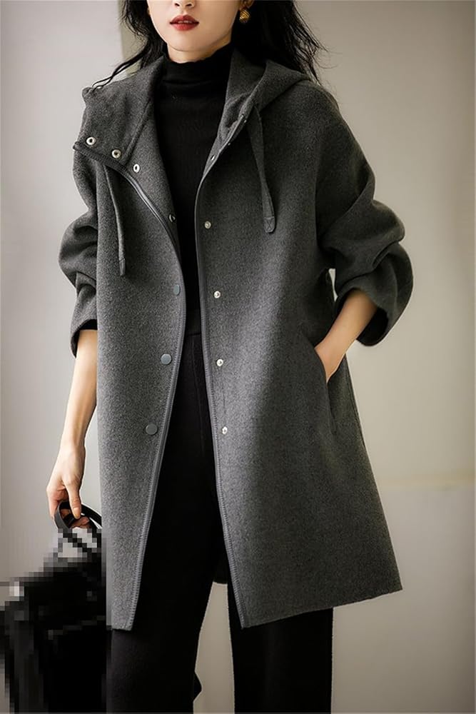 Amazon.com: ERFMFKL Women's Woolen Coat Autumn Winter Solid