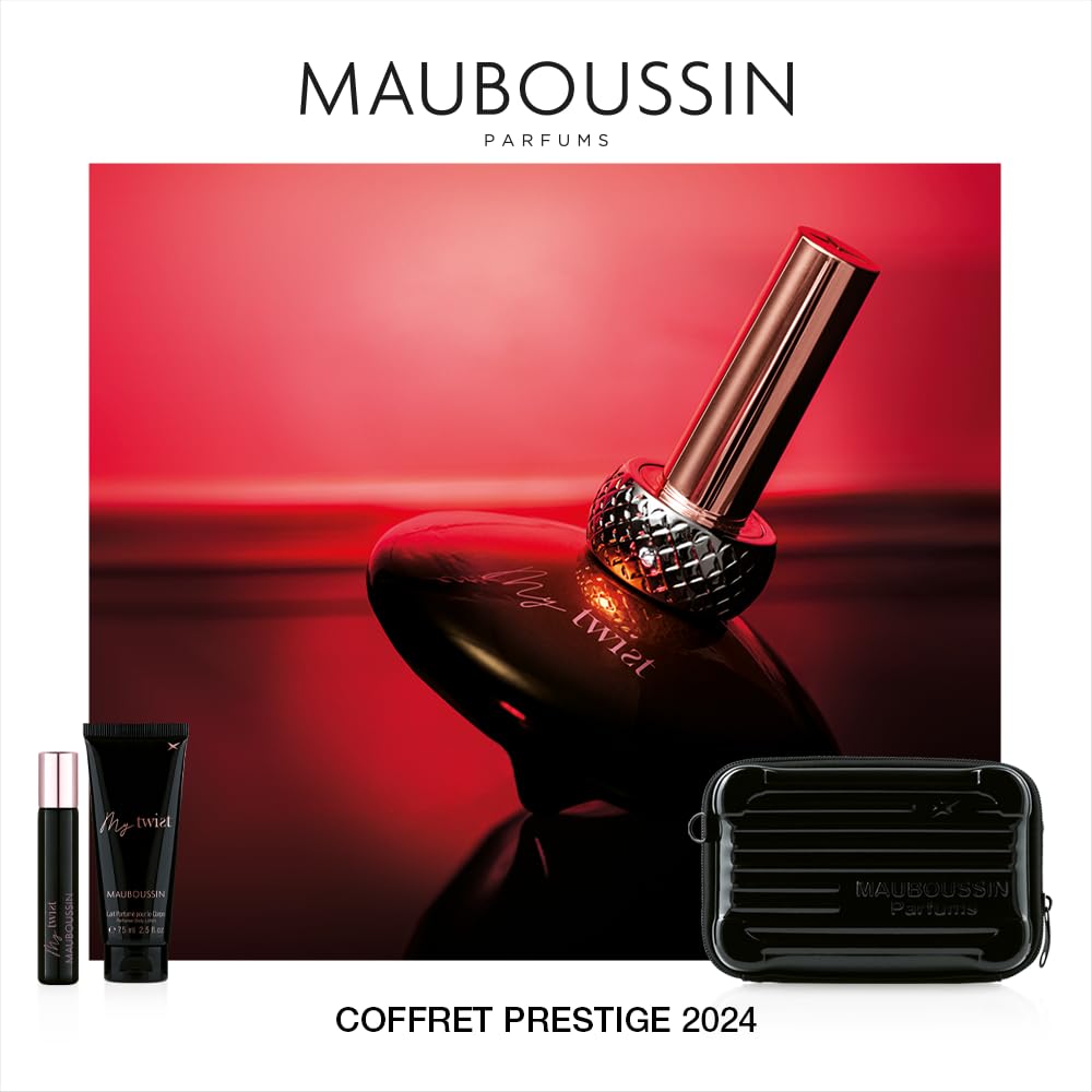 Mauboussin - Coffret Prestige 2024 My Twist : Eau de Parfum 90ml, Lait Corps 75ml, Travel Spray 20ml & Sac Bandoulière
