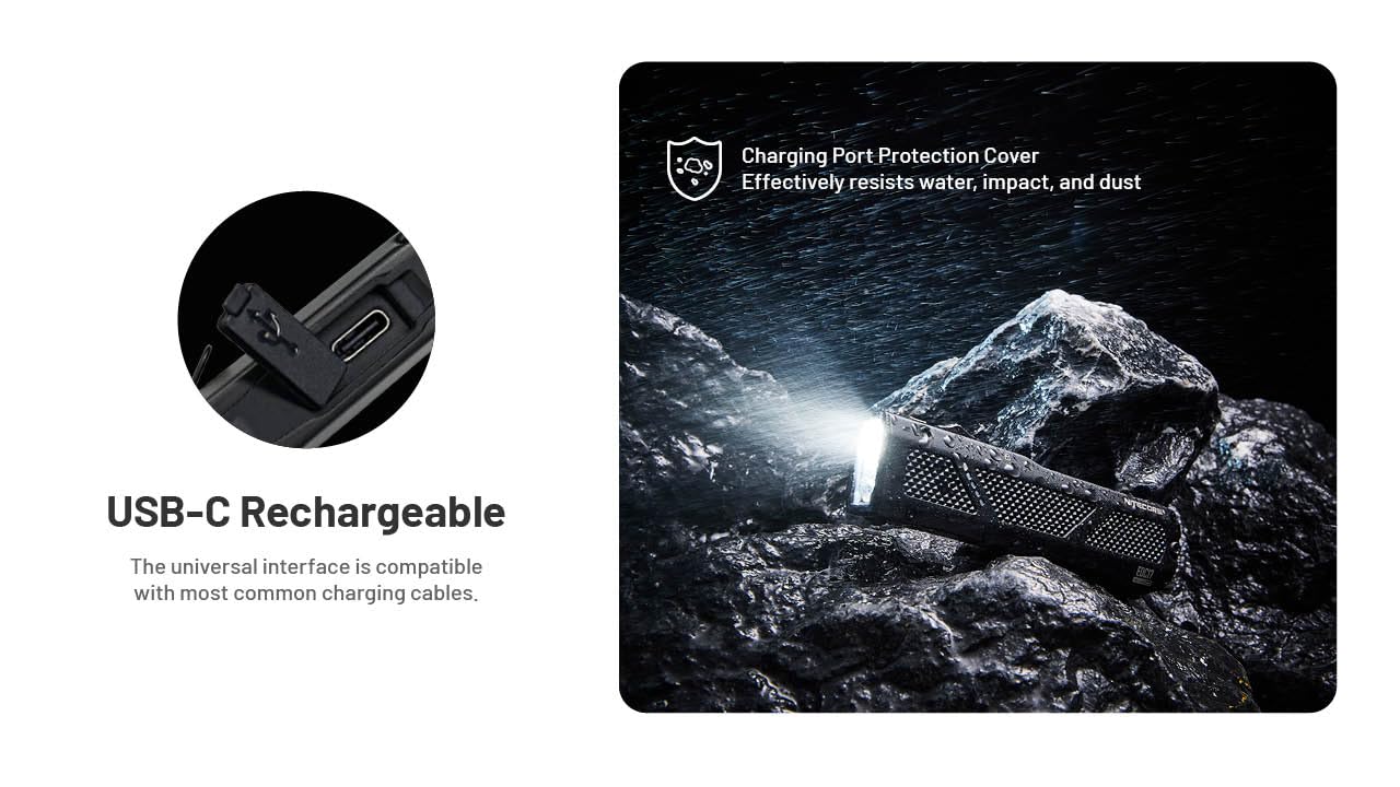 Nitecore EDC17 latarka EDC 1500 lumenów – 3 w 1 z białym światłem, czarnym światłem UV i zielonym modułem, smukła płaska stal nierdzewna, ładowalna USB-C, wodoodporna, do użytku na zewnątrz lub do