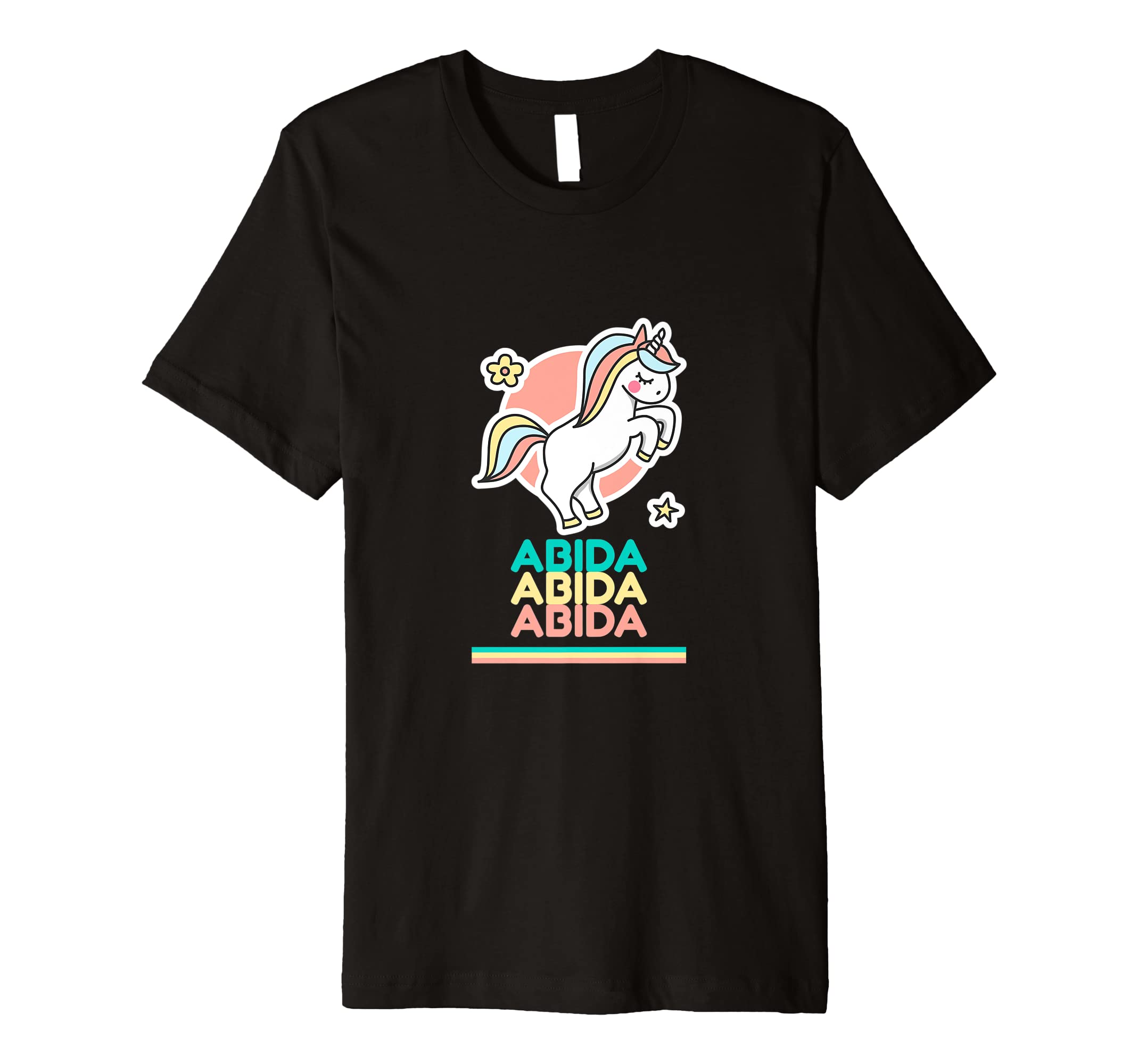Abida First Name Cute Unicorn Premium T-Shirt