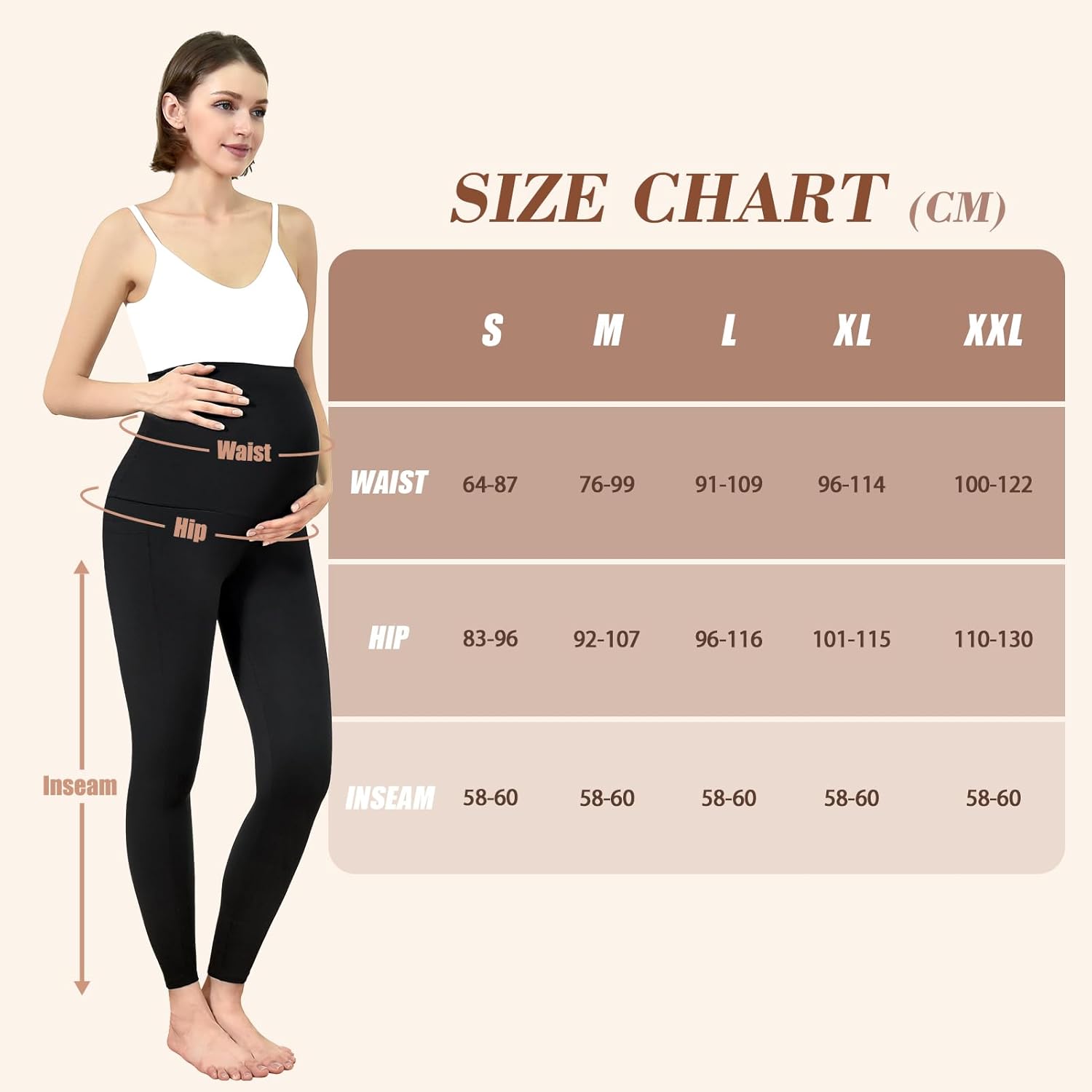 Walifrey Women's Maternity Fleece Lined Leggings with Pockets Over The Belly,Thermal Pregnancy Yoga Pants - Image 7